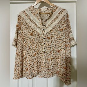 Floral embroidered top